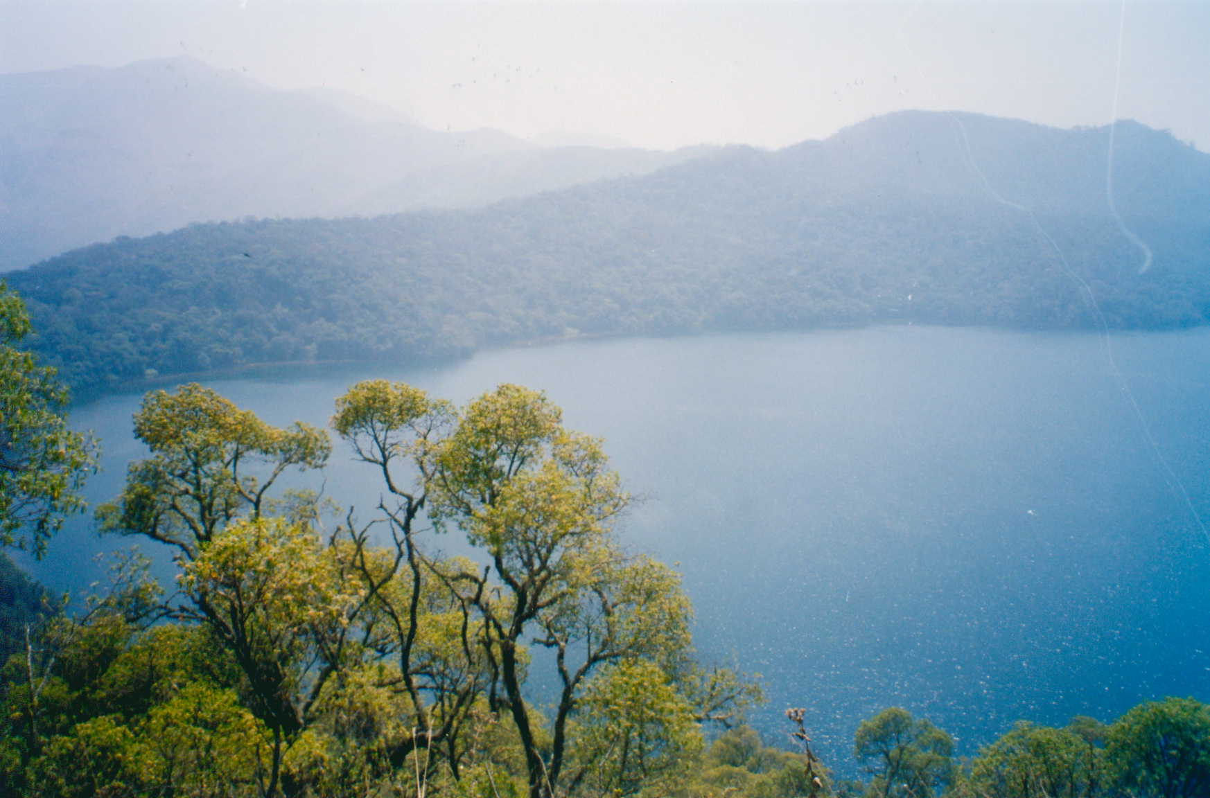 Lake Oku surrounded by the Cameroon highlands
